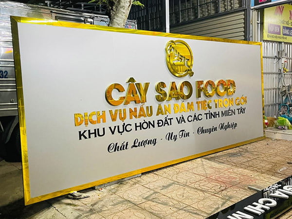 Mẫu Bảng Hiệu Chữ Nổi Inox Vàng Xước Đẹp Năm 2026