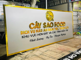 Mẫu Bảng Hiệu Chữ Nổi Inox Vàng Xước Đẹp Năm 2026