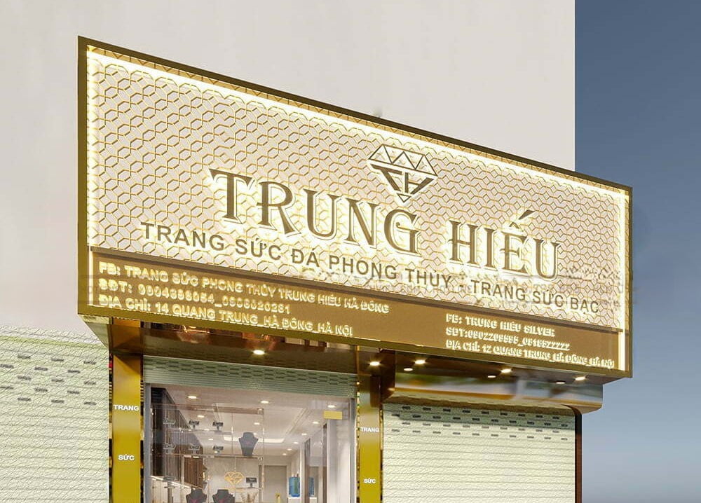 Bảng Hiệu Quảng Cáo Chữ Nổi Inox Vàng Đẹp, Sang Trọng