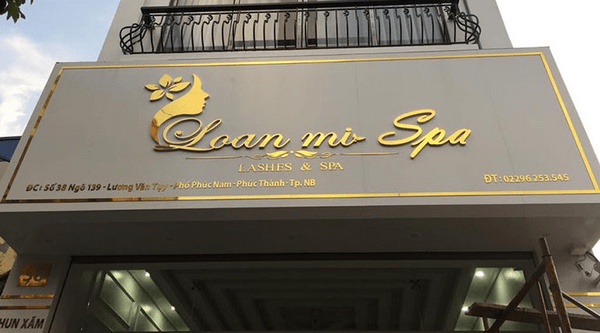 Thi Công Bảng Hiệu Quảng Cáo Chữ Nổi Inox Vàng Gương Đẹp