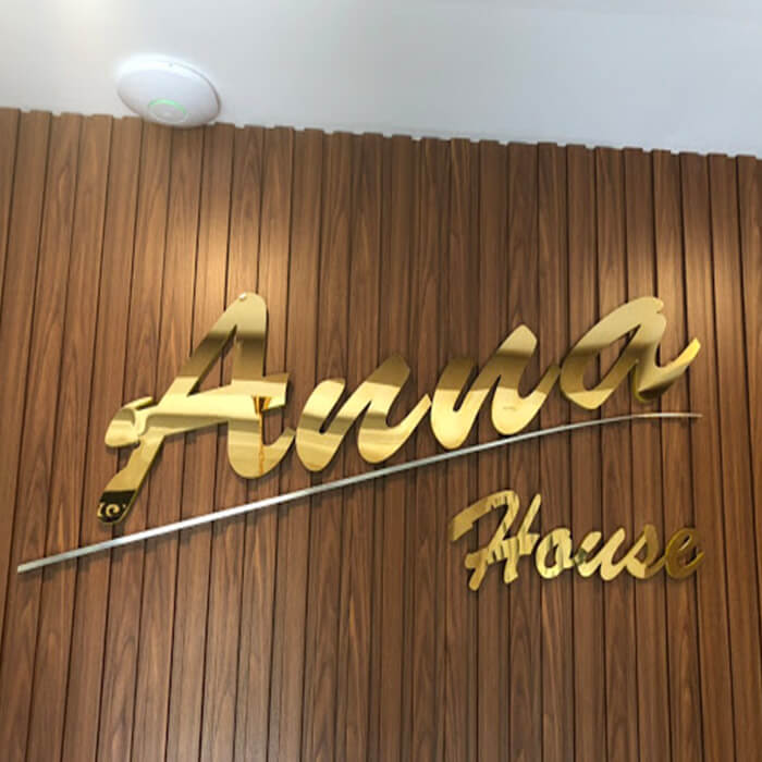 Gia Công Chữ Inox Vàng Gương Cao Cấp, Sáng Bóng