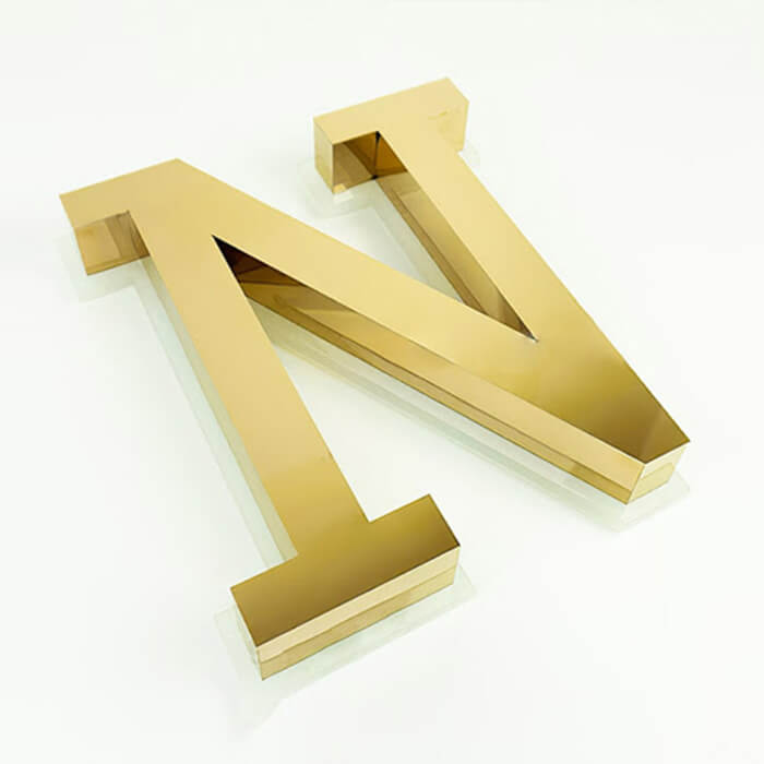 Thiết Kế Bảng Hiệu Chữ Nổi Inox Vàng Sang Trọng, Đẳng Cấp