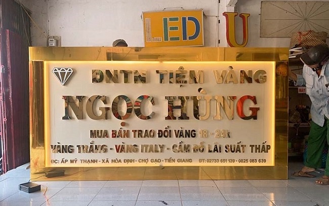 Gia Công Chữ Nổi Inox Vàng Gương TP.HCM Uy Tín