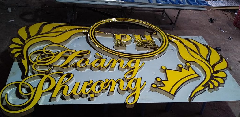 Thi Công Chữ Nổi Inox Vàng