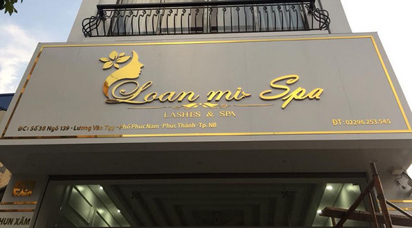 Thi Công Bảng Hiệu Quảng Cáo Chữ Nổi Inox Vàng Gương Đẹp