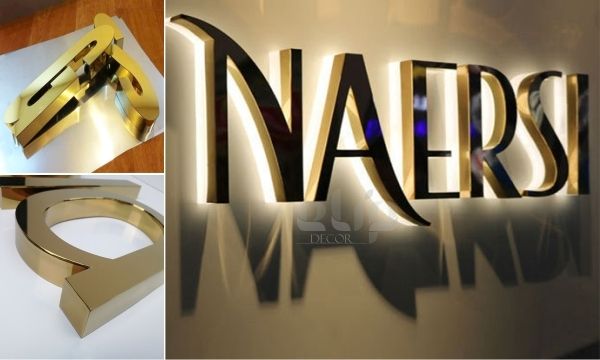 Mẫu Bảng Hiệu Chữ Nổi Inox Vàng Đẹp, Sang Trọng