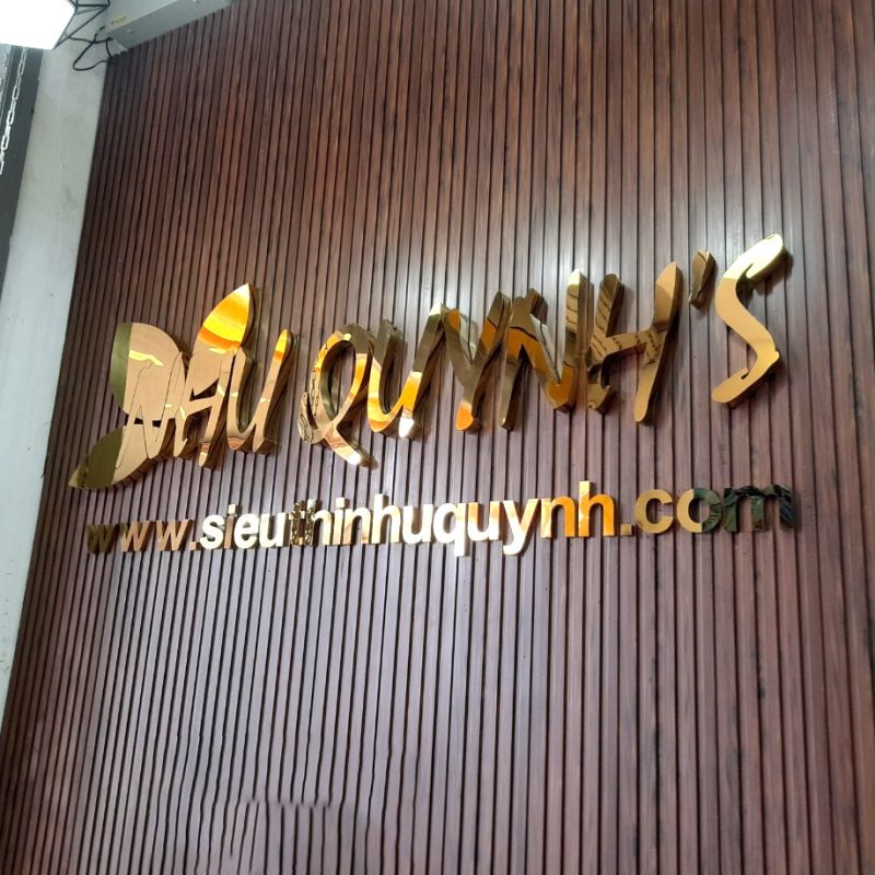 Biển Chữ Nổi Inox Vàng Đẹp