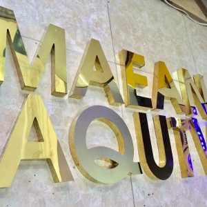 Bảng Hiệu Chữ Nổi Inox Vàng Gương Sang Trọng