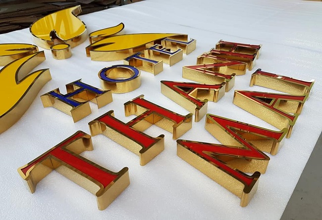 Gia Công Chữ Nổi Inox Vàng Gương Thủ Đức Uy Tín